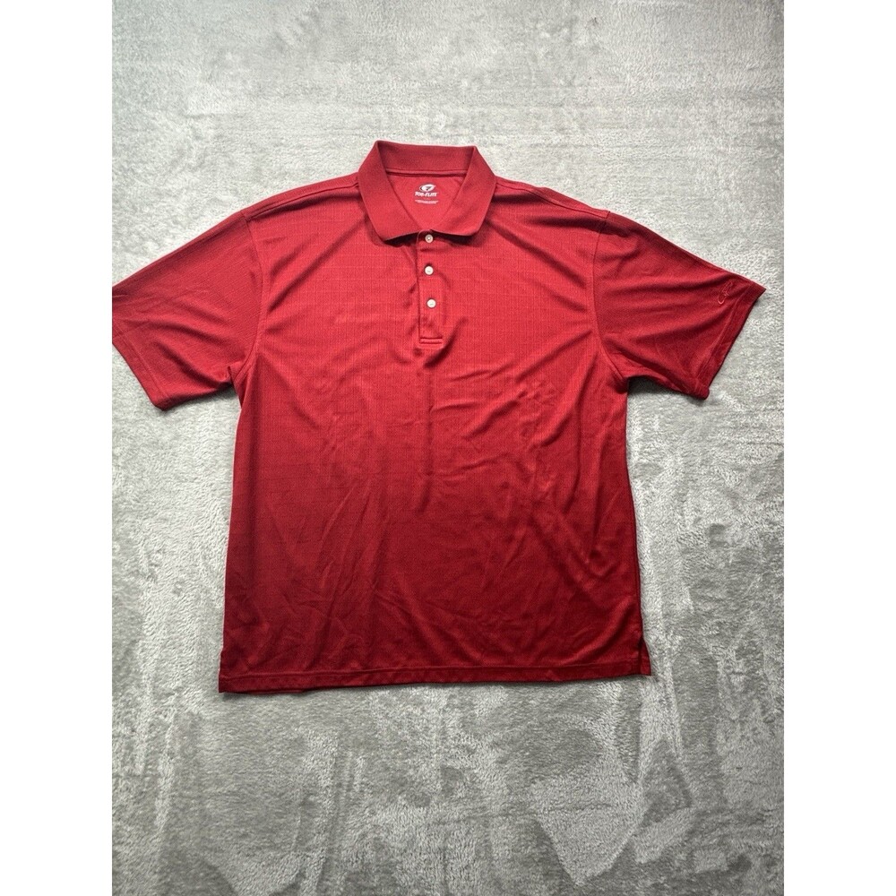 Top Flite Golf Polo Shirt Red XL Moisture Wicking Polyester Athletic Fit